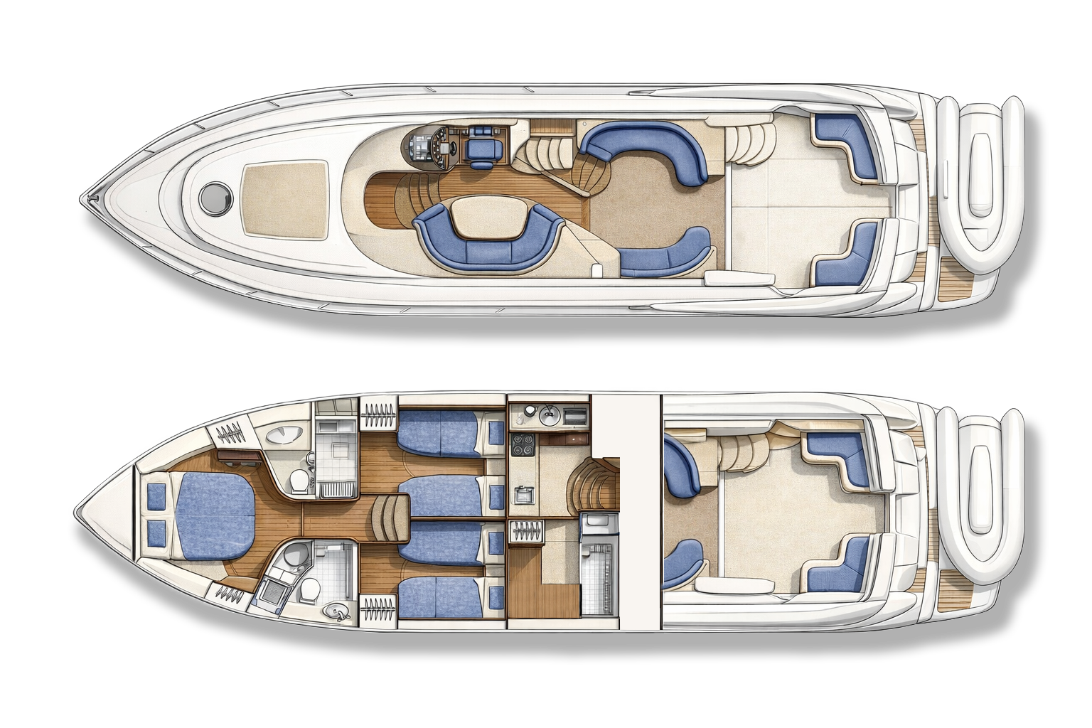 Deckplan der M/Y Tara (Sunseeker)
